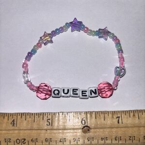 Multicolor “Queen” Bracelet Adult Humor Beaded Handmade Naughty Accessories